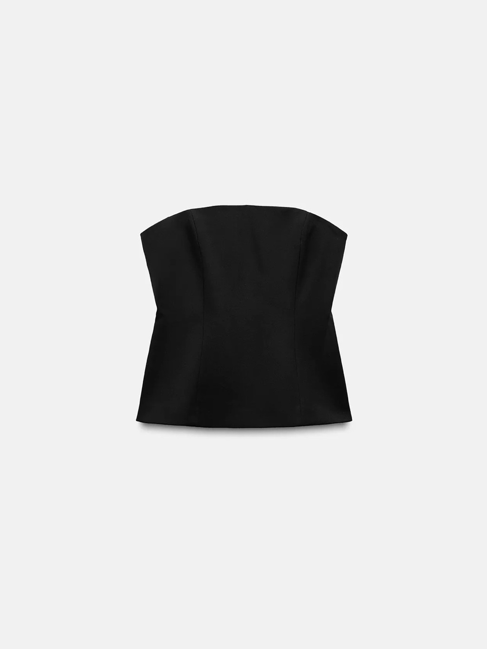 Strapless Black Peplum Top for Women